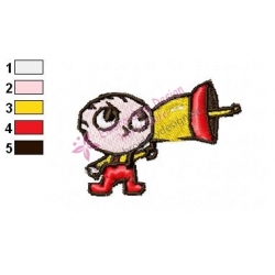 Funny Cartoon Stewie Family Guy Embroidery Design 02